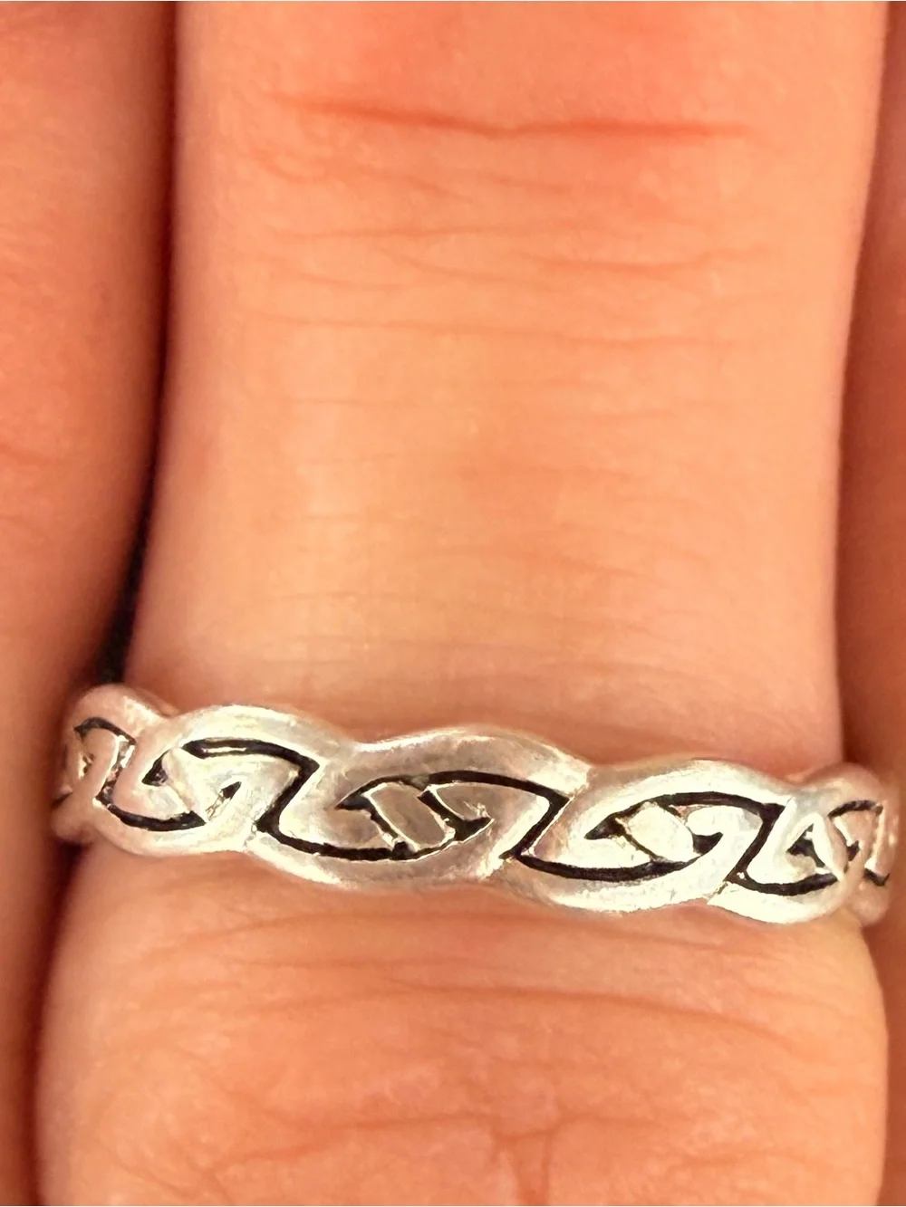 VTG Sterling Silver Celtic Knot Band Ring Sz8